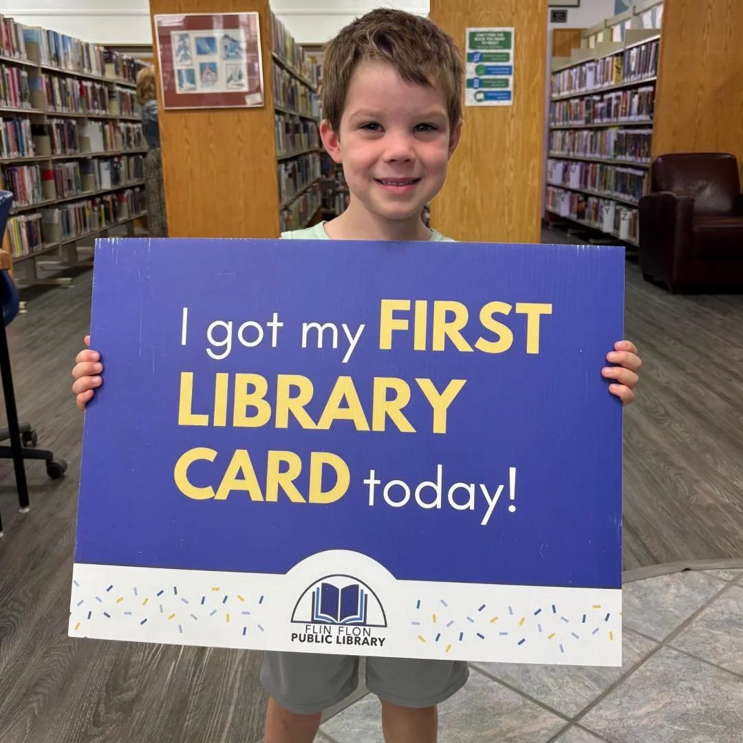 HAVING FUN ISN'T HARD, WHEN YOU'VE GOT A LIBRARY CARD. Owen got his very first library card on Friday. He was so excited to get his very own library card, so he doesn&rsquo;t  have to use his brother&rsquo;s to check out books. Congratulations, Owen,