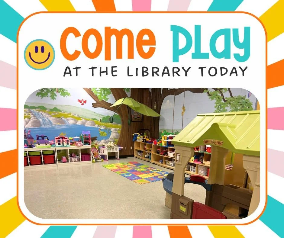 Come play at the library today, we are open from 11:00 - 5:00.
