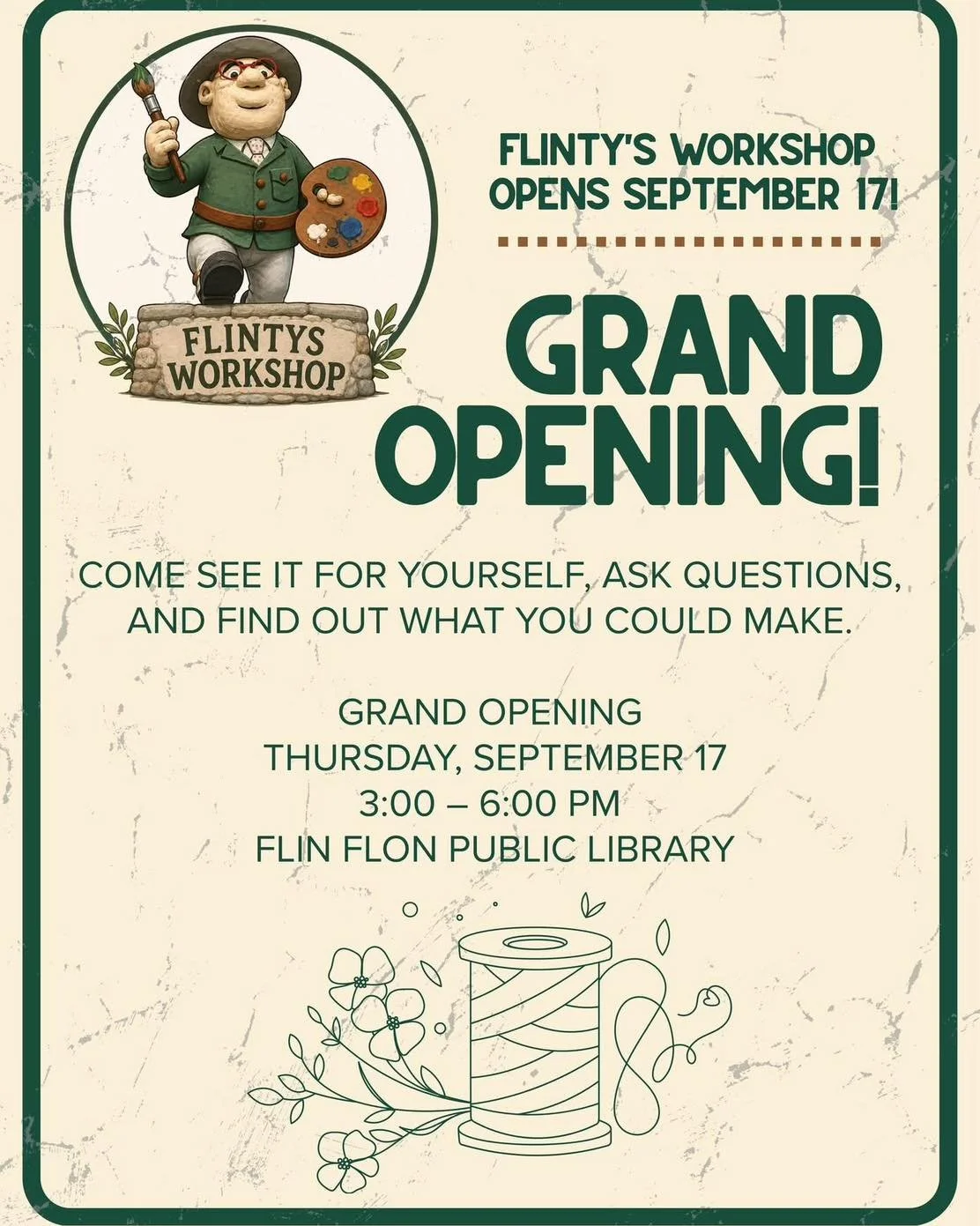 JOIN US for the GRAND OPENING of the community Makerspace tomorrow afternoon from 3:00-6:00 PM, at the library.

A maker space is a shared workshop. Instead of every person buying their own equipment and finding room for it, the tools live in one pla