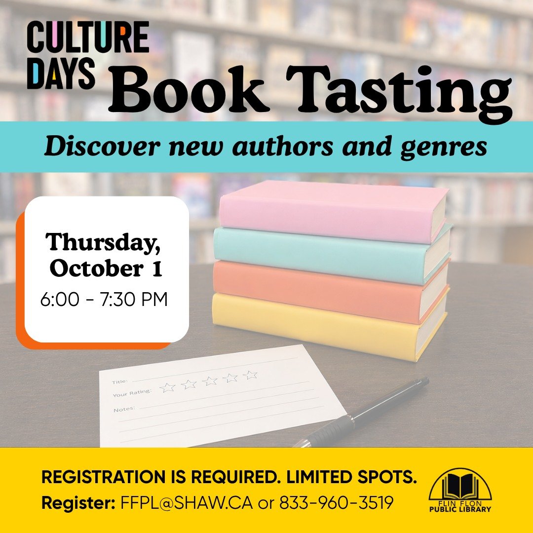 REGISTER TODAY TO FIND YOUR NEXT GREAT READ: Join us for a book tasting at the library on Thursday, October 1, from 6:00-7:30 PM.  A book tasting is a fun, interactive library activity where participants get to &ldquo;sample&rdquo; a variety of books