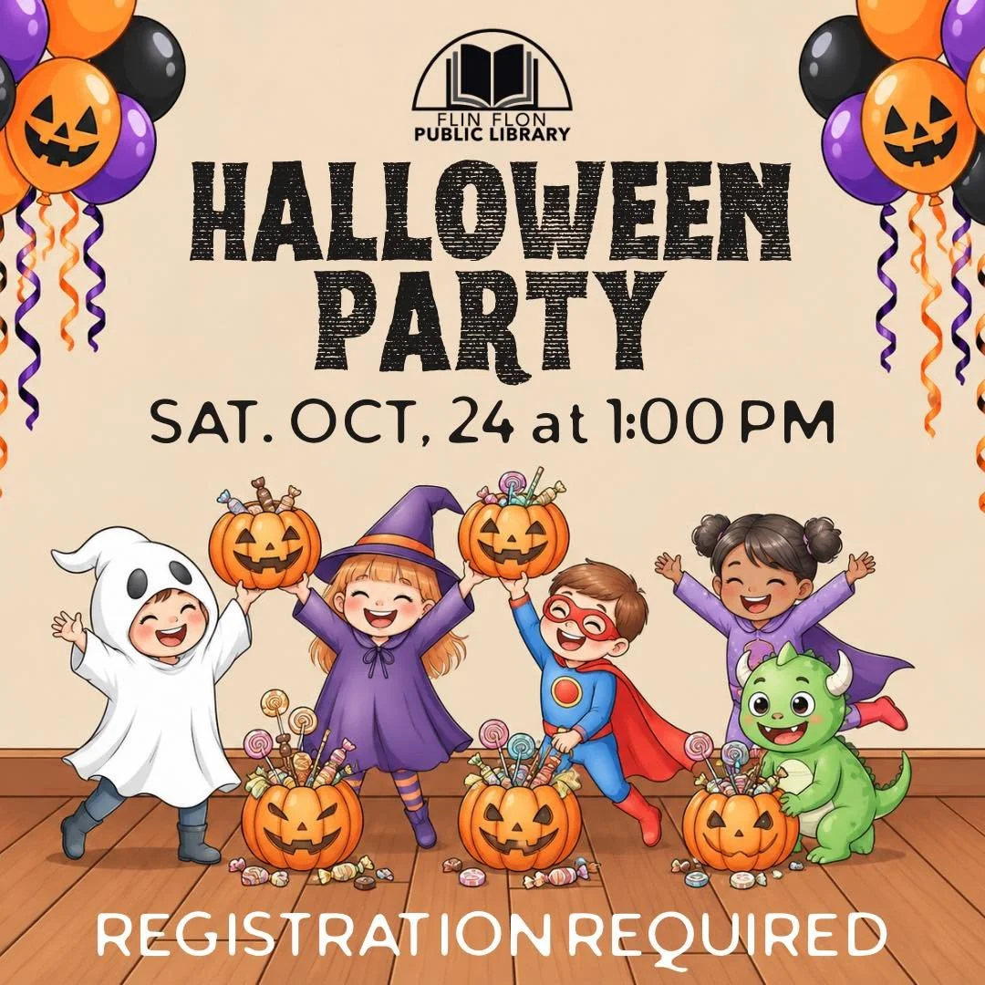 REGISTER TODAY FOR THE KIDS HALLOWEEN PARTY AT THE LIBRARY on Saturday, October 24 at 1:00 PM. Join us for some spooky shenanigans, including a story, some games and of course, Halloween candy. Register today by emailing ffpl@shaw.ca 👻🎃🍬