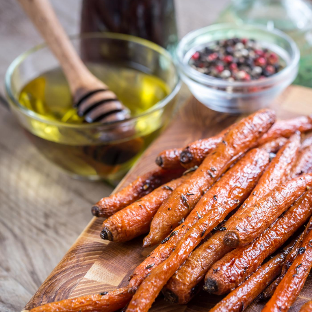Olive Oil Roasted Carrots with Pecans and Goat Cheese