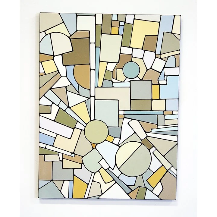 enamel & paper on wood panel  2011