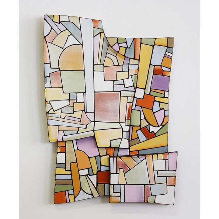 "Roma"   enamel & paper on wood panel  2011