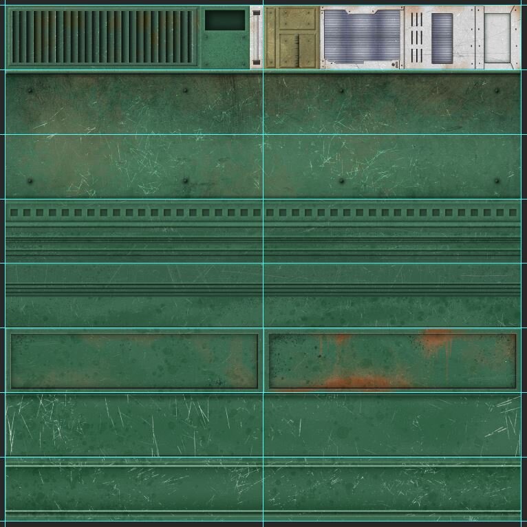 Texture Grid. Sectioned off by 8 rows.