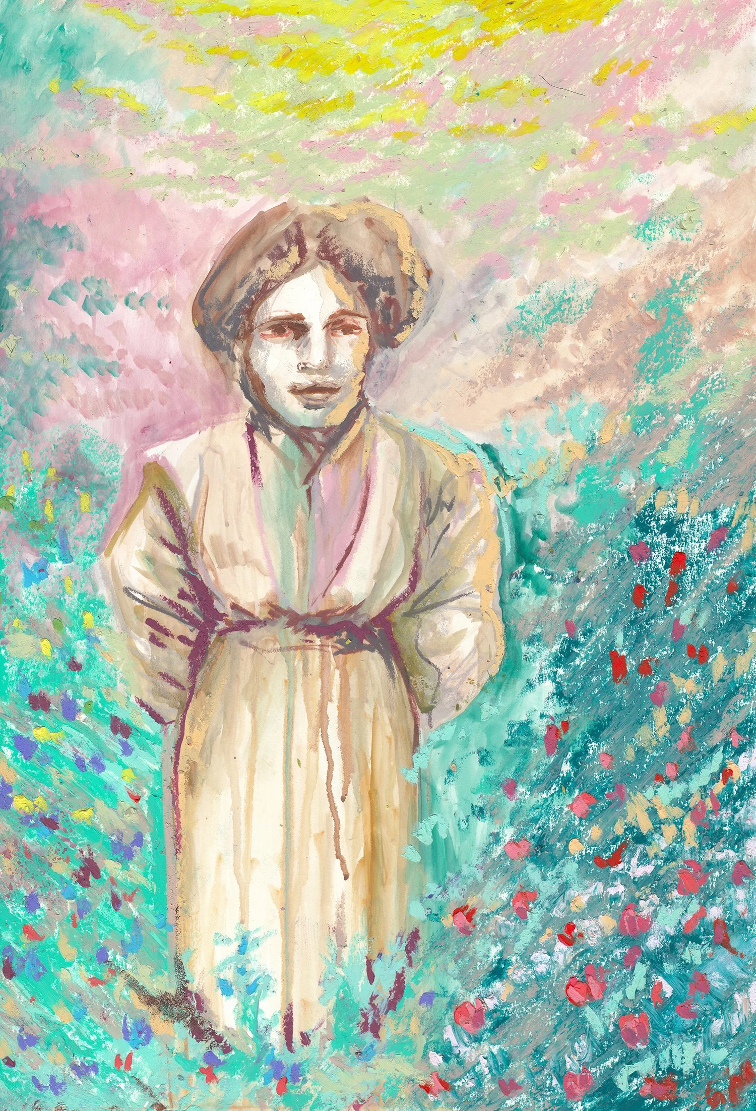 Singer Rose Bush Oil Pastel 10m.jpg