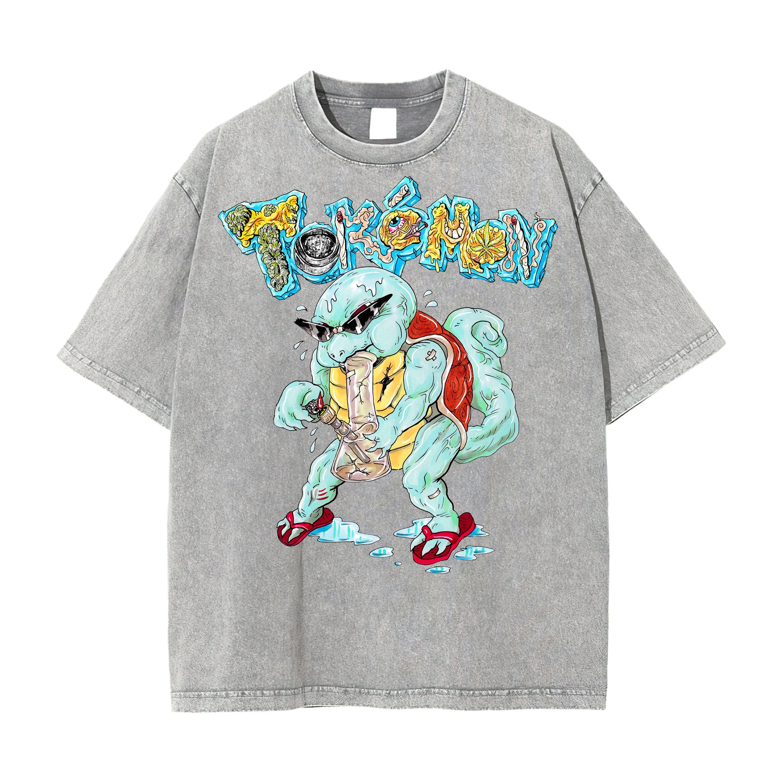 Tokémon Squirtle - Acid Wash Gray Tee
