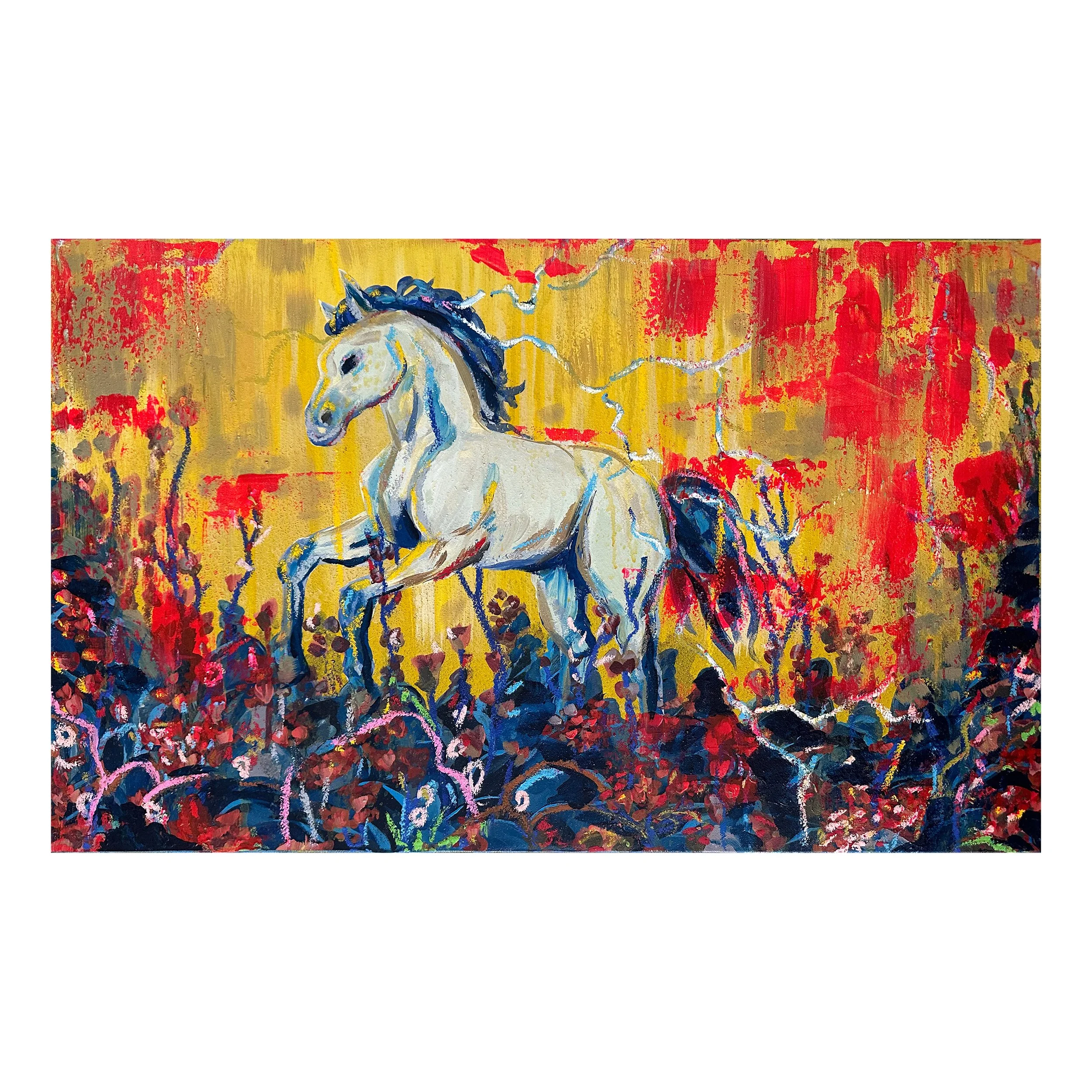 Pale Horse - Multi-Media on Canvas (18x30)