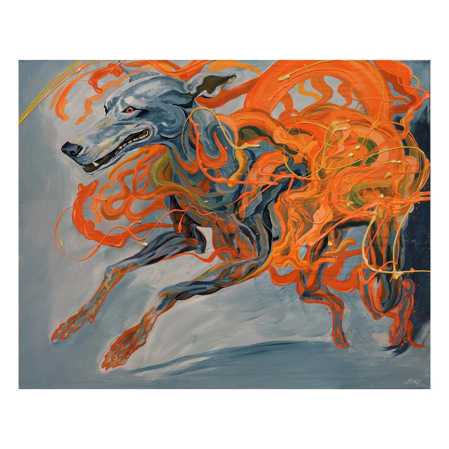 Blue Hound - Acrylic on Canvas (24x30)