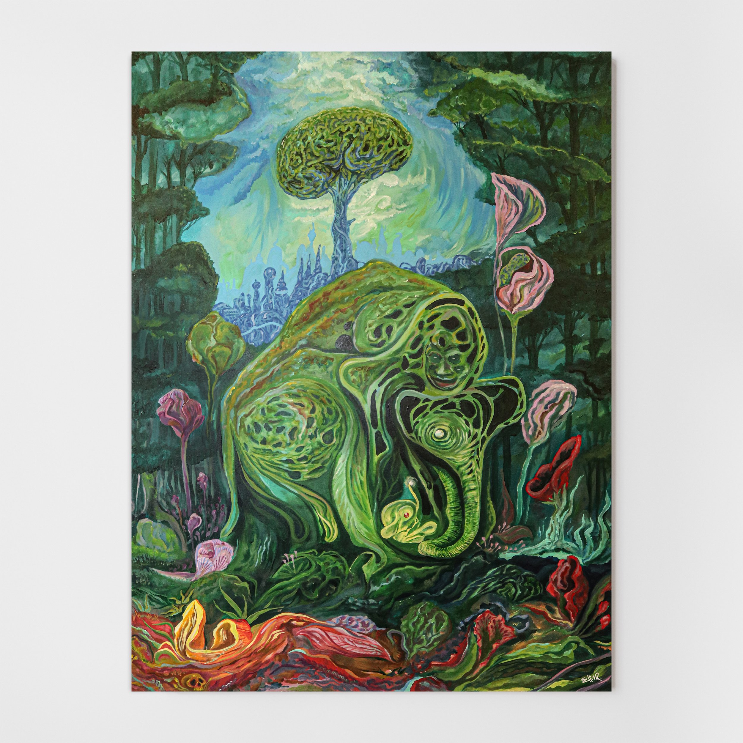Drowsy Elephant Garden - Canvas (36x48)