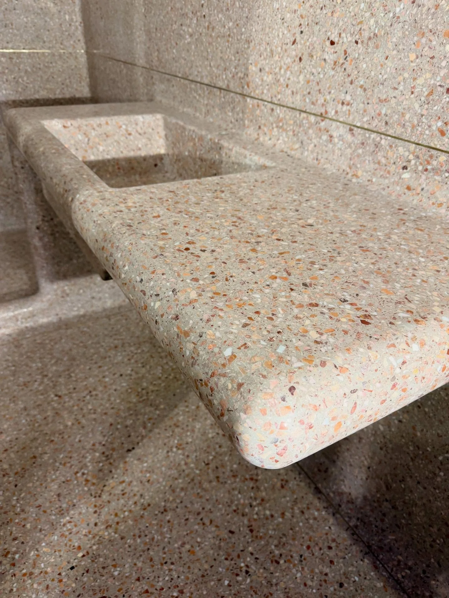 If you can dream it, we can do it&hellip;.

Check out this incredible terrazzo bathroom installation our team has been working on in Los Feliz. 
.
.
.
#terrazzocontractor #terrazzolosangeles #terrazzodesign #architecturaldesign #hermosaterrazzo
