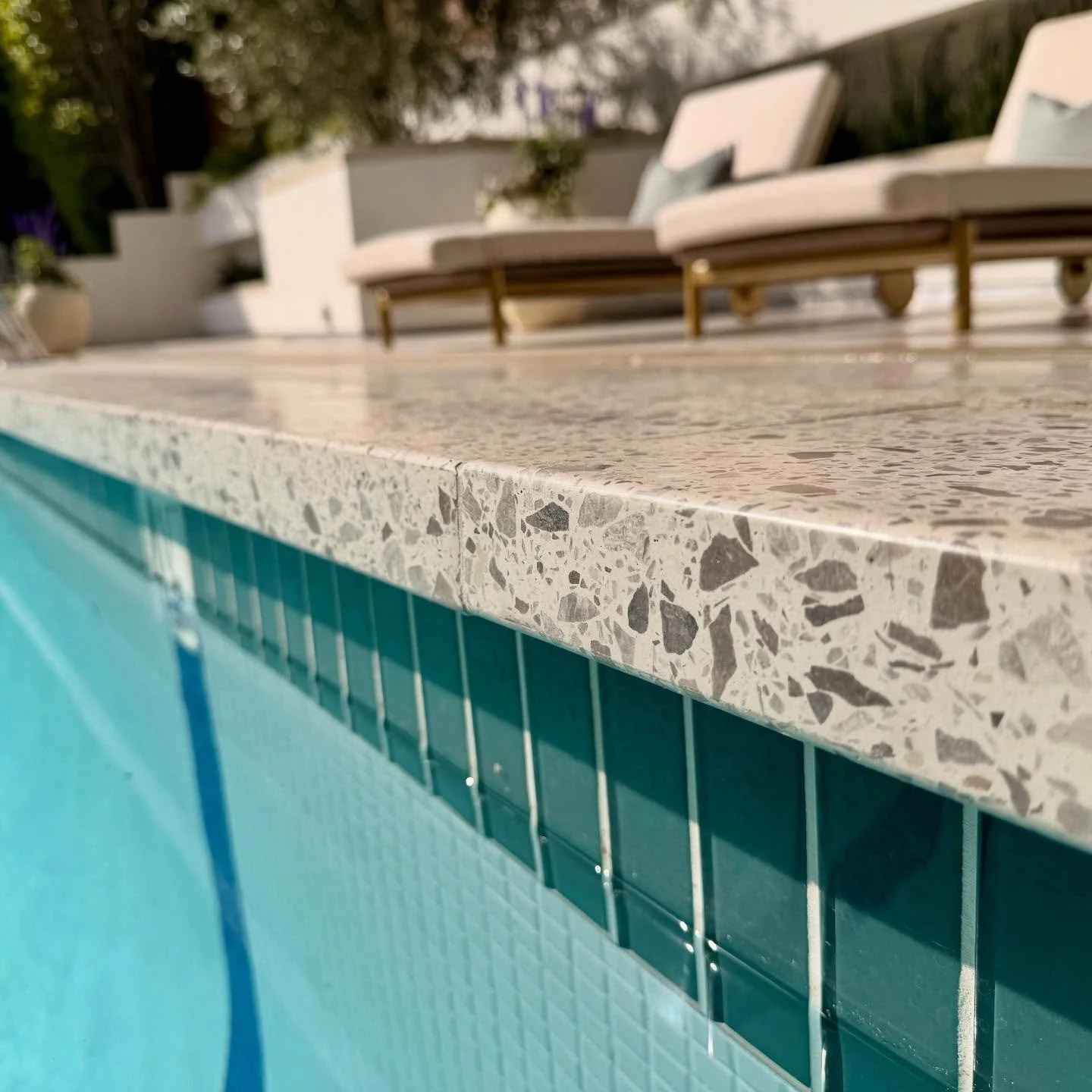 Terrazzo Tuesday ~ Pool Edition 
Clean lines, cool water, and a surface that&rsquo;s built to last! Another happy client in the books. 
.
.
.
#TerrazzoTuesday #CustomTerrazzo #PoolDesign #HermosaTerrazzo #DesignInspo #TerrazzoContractors #Architectur
