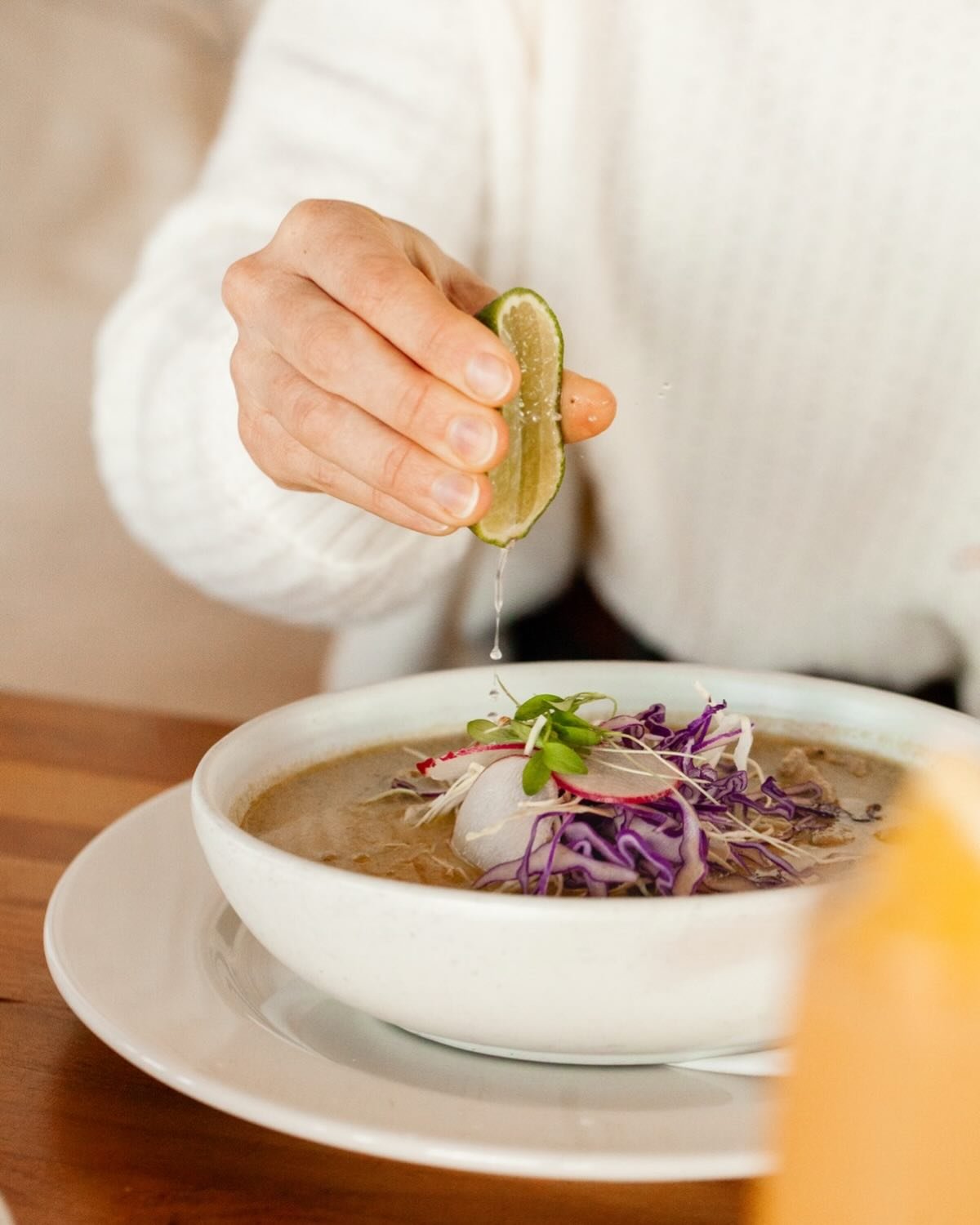 Pozole Verde, for all that ails you. Hangover? Seasonal cold? A little chilly? Come warm up over this hearty soup. Brunch is served from 11-3 all weekend 🍲 

📷 @eatmorecakebycandice