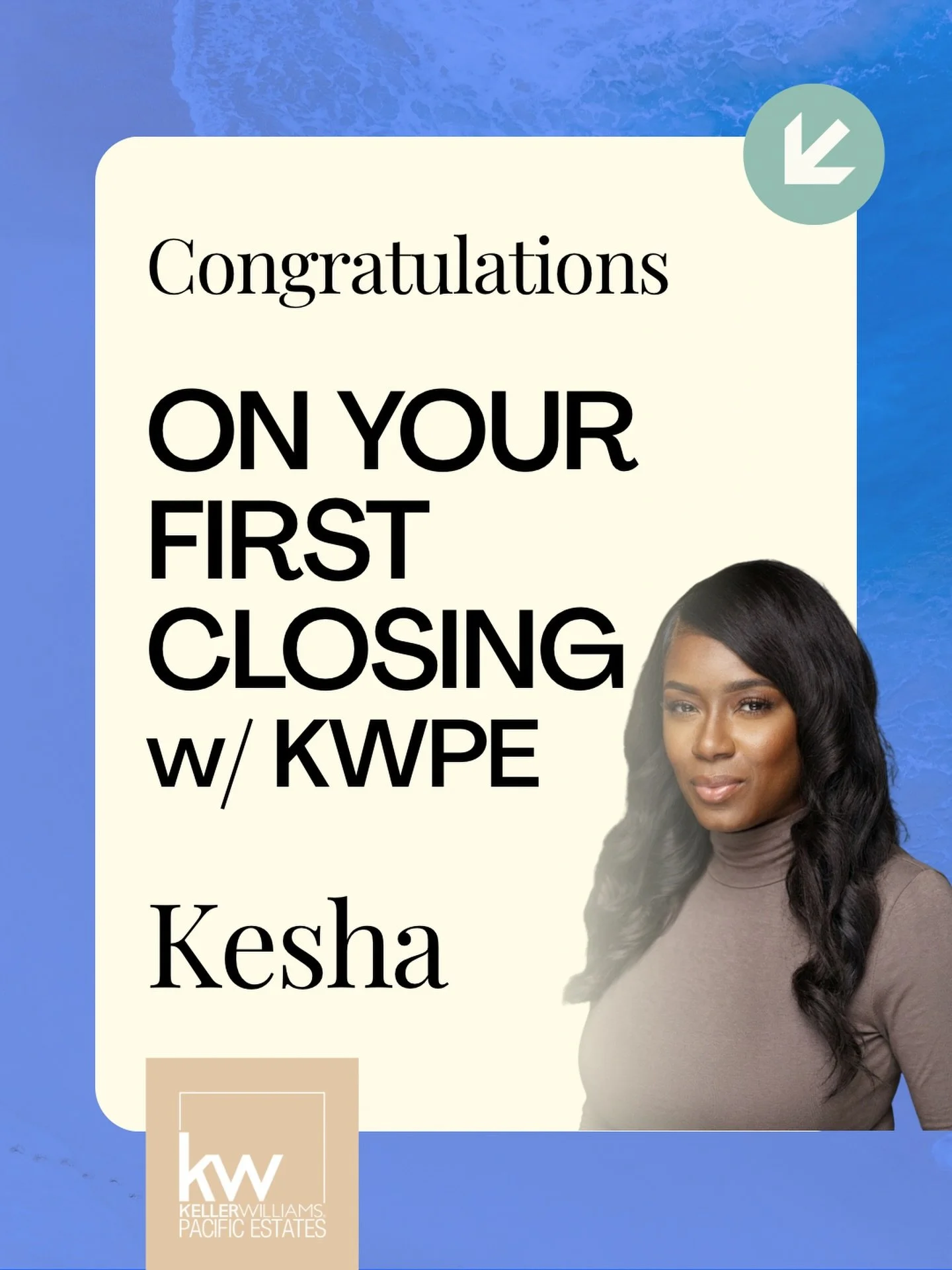 A big congratulations to Kesha Watson on her first closing with KW Pacific Estates!

There&rsquo;s something special about celebrating a milestone like this, and we&rsquo;re so happy to have you here with us for it. Kesha, we&rsquo;re proud to celebr