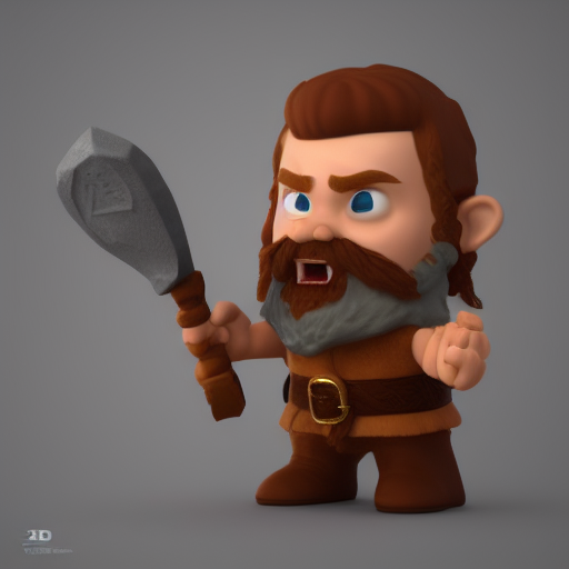 00593-535429904-3d, 3dillustration, high poly, clay, character, cute,  gimli, lord of the rings, beard, redhead, clothes, full character.png