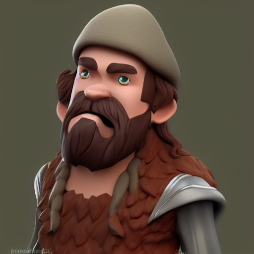 00604-535429915-3d, 3dillustration, high poly, clay, character, cute,  gimli, lord of the rings, beard, redhead, clothes, full character.png