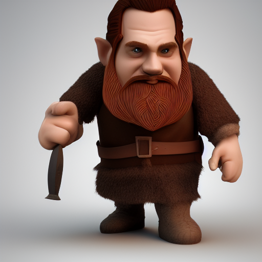 00606-535429917-3d, 3dillustration, high poly, clay, character, cute,  gimli, lord of the rings, beard, redhead, clothes, full character.png