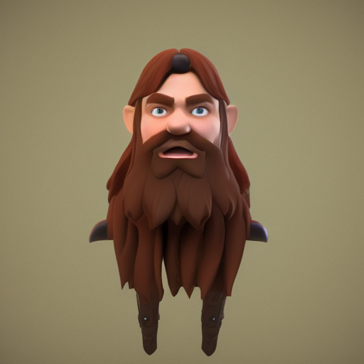 00608-535429919-3d, 3dillustration, high poly, clay, character, cute,  gimli, lord of the rings, beard, redhead, clothes, full character.png