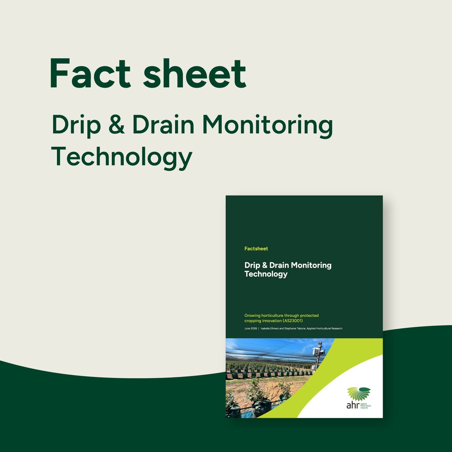 New factsheet: Drip and drain monitoring technology