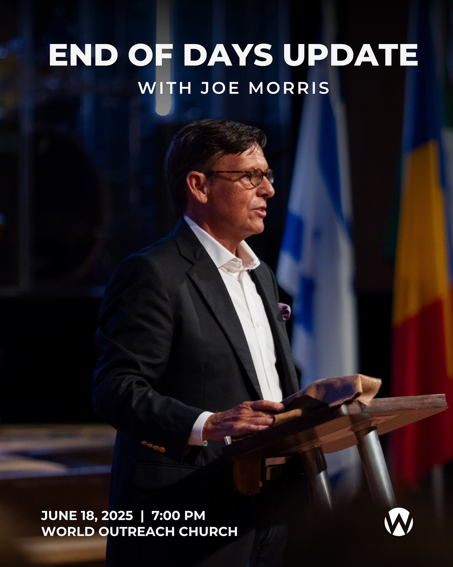 With everything happening in the world right now, it&rsquo;s more important than ever to stay alert and spiritually aware. 🚨

Join us TOMORROW at 7:00 PM for a powerful End of Days Update with @joemorrisministries as we dive into what the Bible says