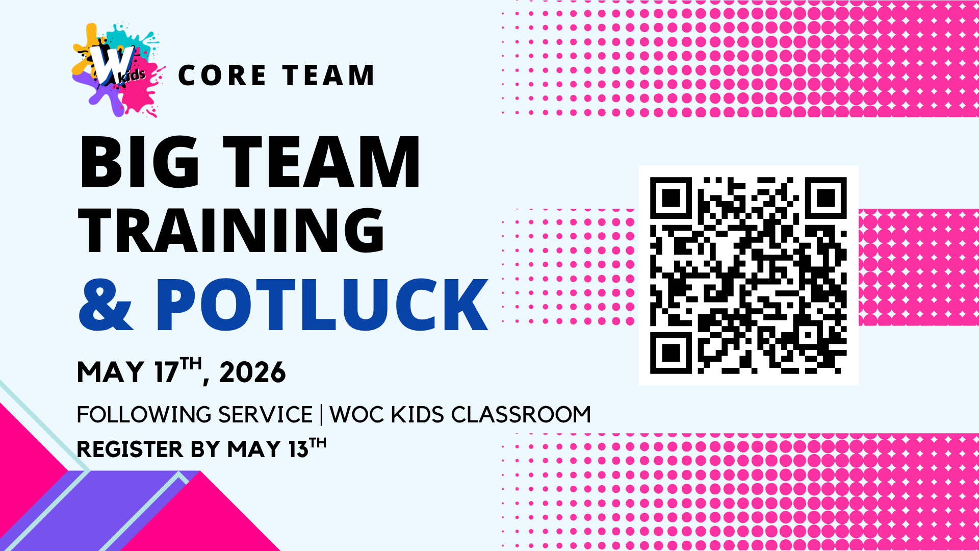 WOC KIDS Big Team Potluck Training 