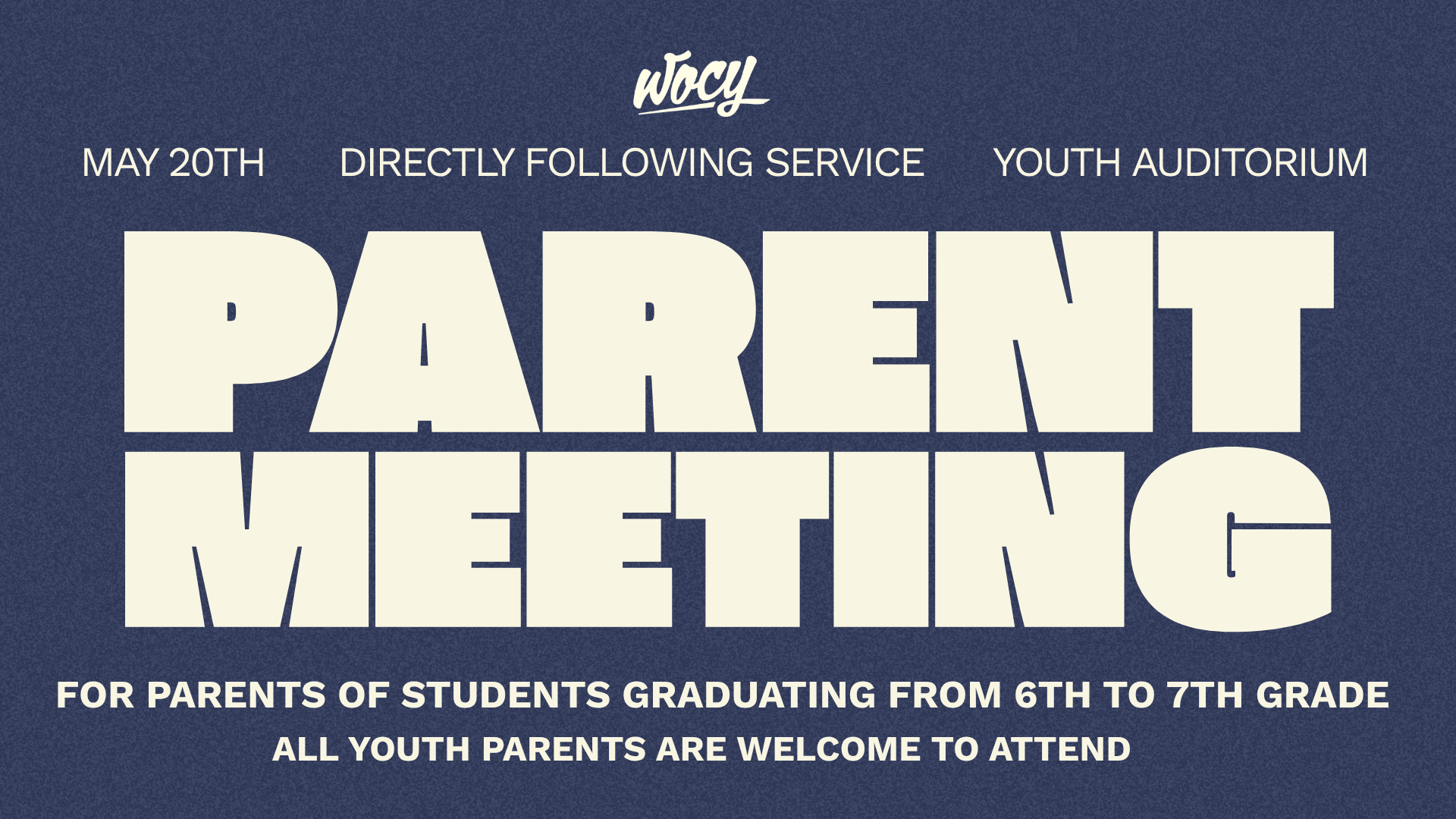 WOC Youth Parent Meeting