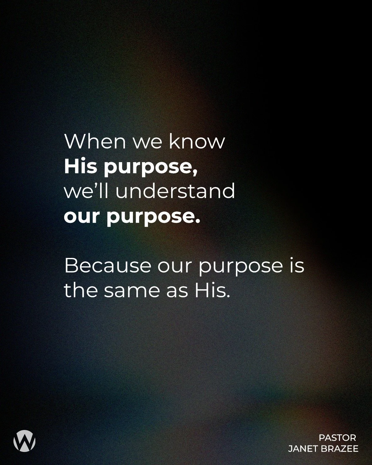 When we begin to understand God&rsquo;s heart and His intentions, our own purpose starts to come into focus. 

We weren&rsquo;t created to chase our own plans. We were designed to reflect Him. 

Partnering with what He&rsquo;s doing on the earth. The