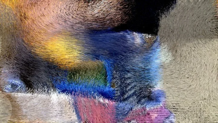 #genuary19 (2024), &ldquo;Flocking.&rdquo;
.
.
.
Created a flow field particle system to represent a &ldquo;flocking&rdquo; movement. Particle colors are spawned from YouTube tutorials on how to apply velvet flocking powder in woodworking projects. G