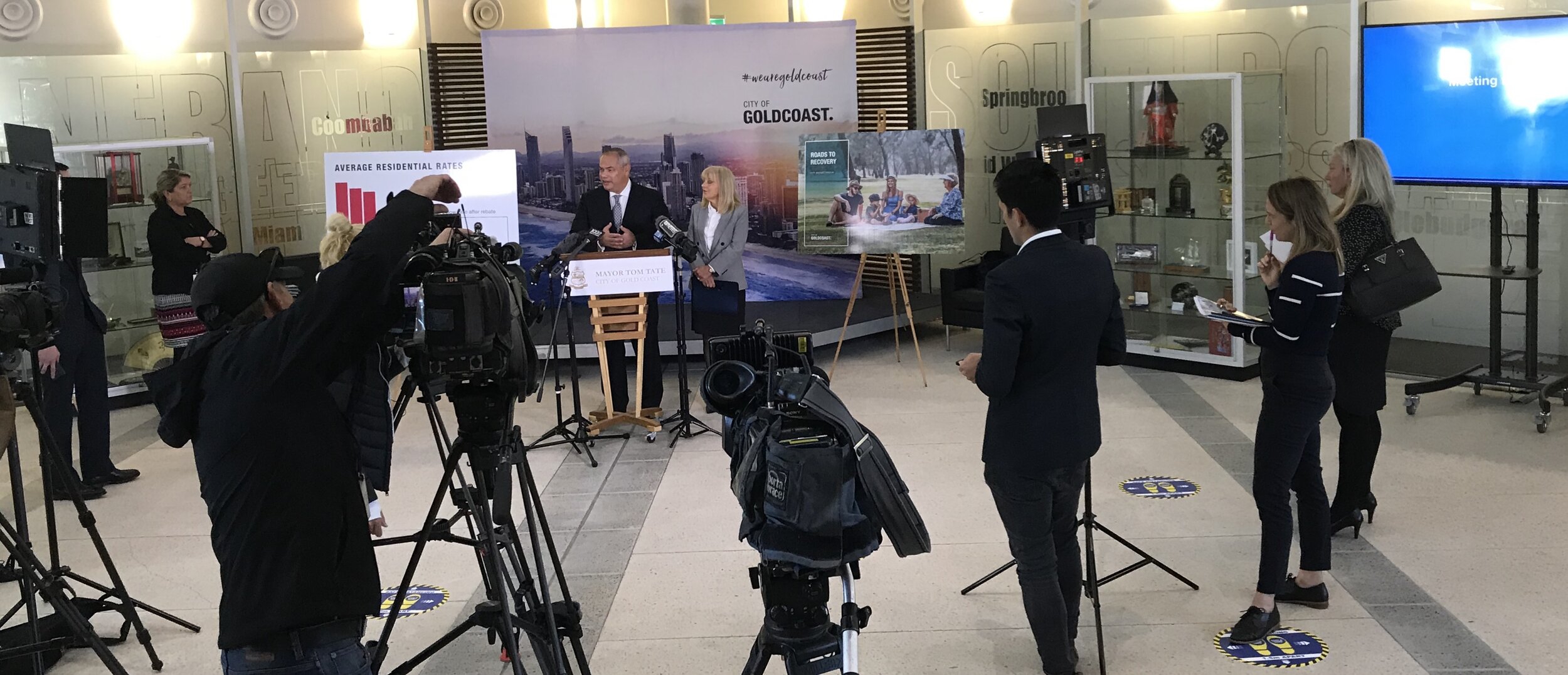 Mayor Tate and Cr Gates answer questions after the budget adoption meeting