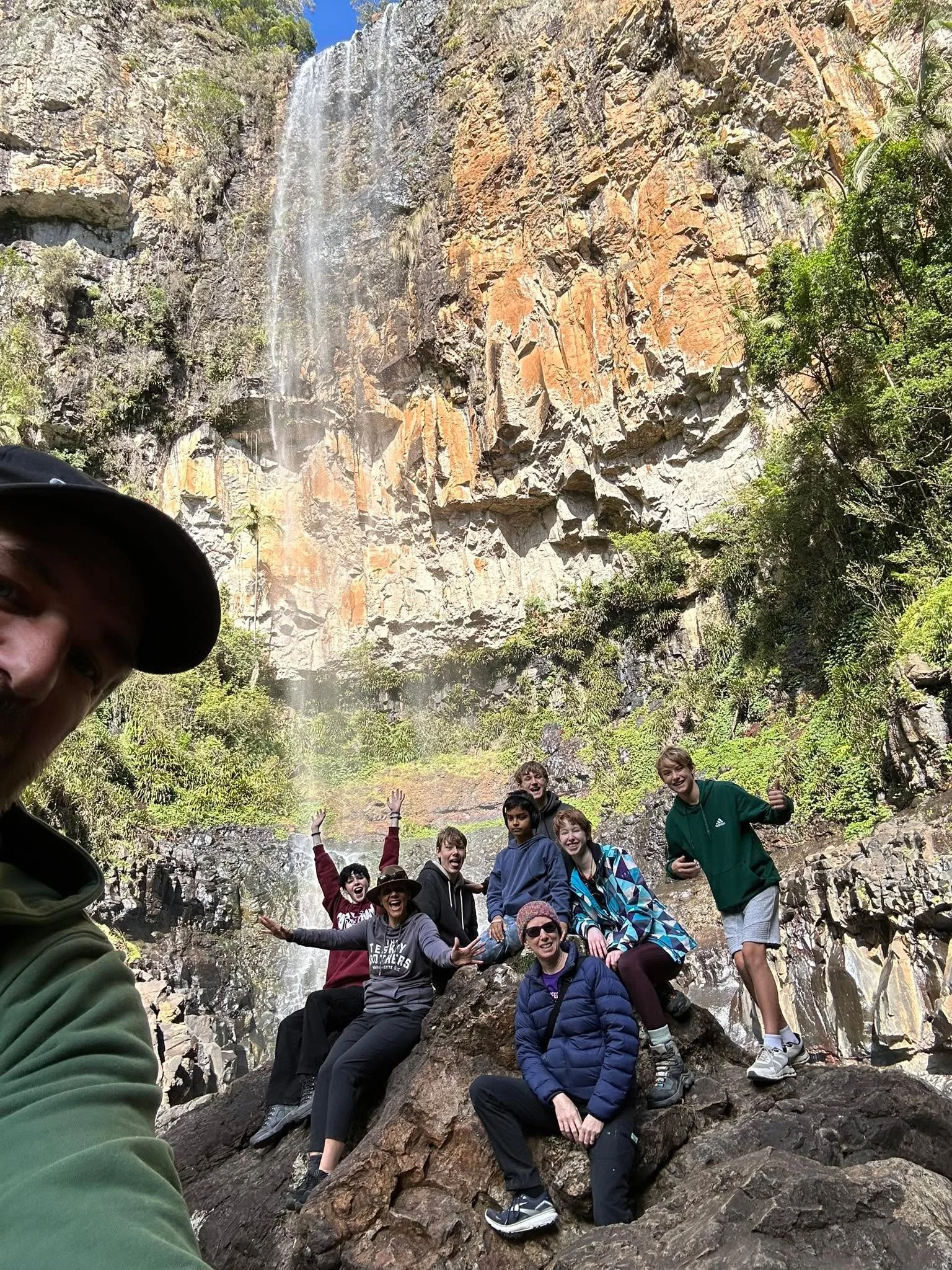 Family expedition to Purling Brook Falls in #Springbrook today.