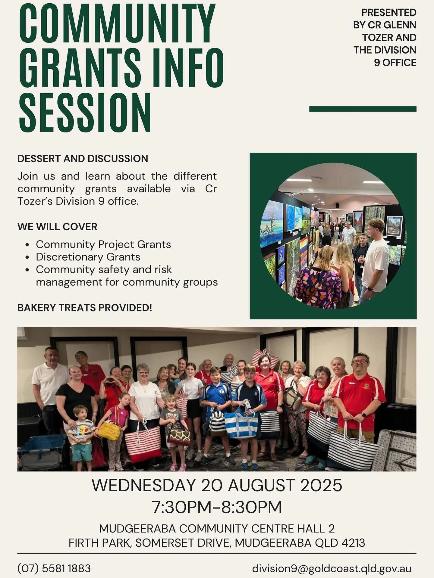 We&rsquo;re having a community grants info session on 20 August from 7.30pm to 8.30pm to help local groups submit grant applications for this years projects. There&rsquo;s a few funding pools available and we&rsquo;ll be going through those and outli