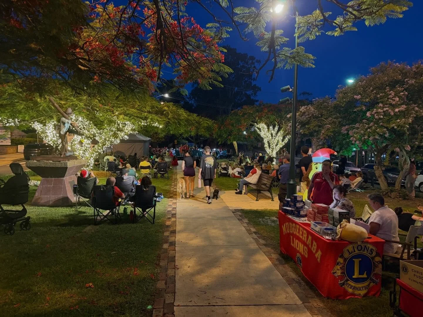 The Village Green is warming up nicely with picnics and families and even some Christmas angels! Join us until 8.30pm