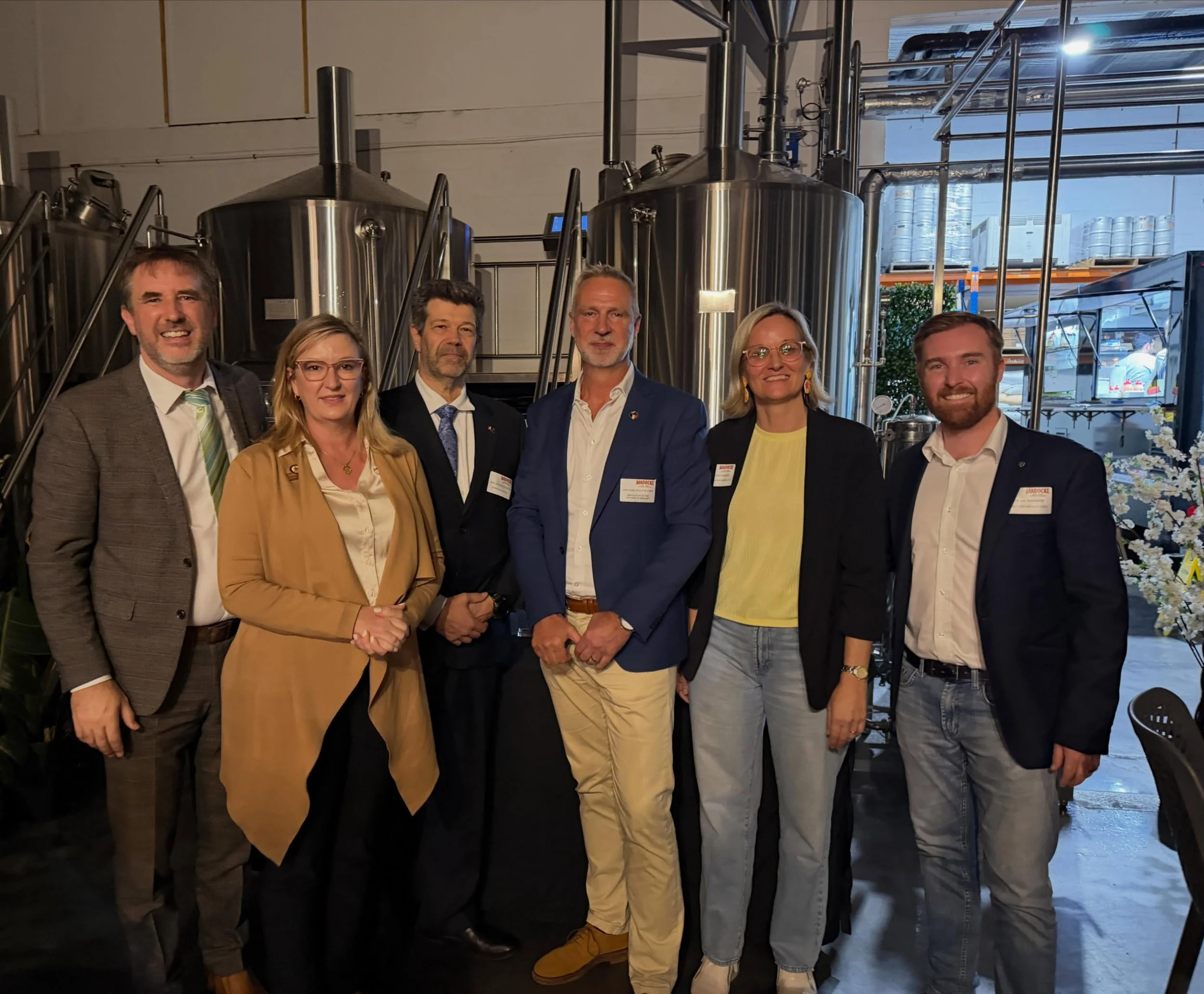 It was a wonderful honour this evening to meet the Belgian Ambassador to Australia, His Excellency Karl Stouthuysen, from the Embassy of the Kingdom of Belgium in Canberra, at Madocke Beer Brewing Company as brewery owners Jimmy and Annalies and the 