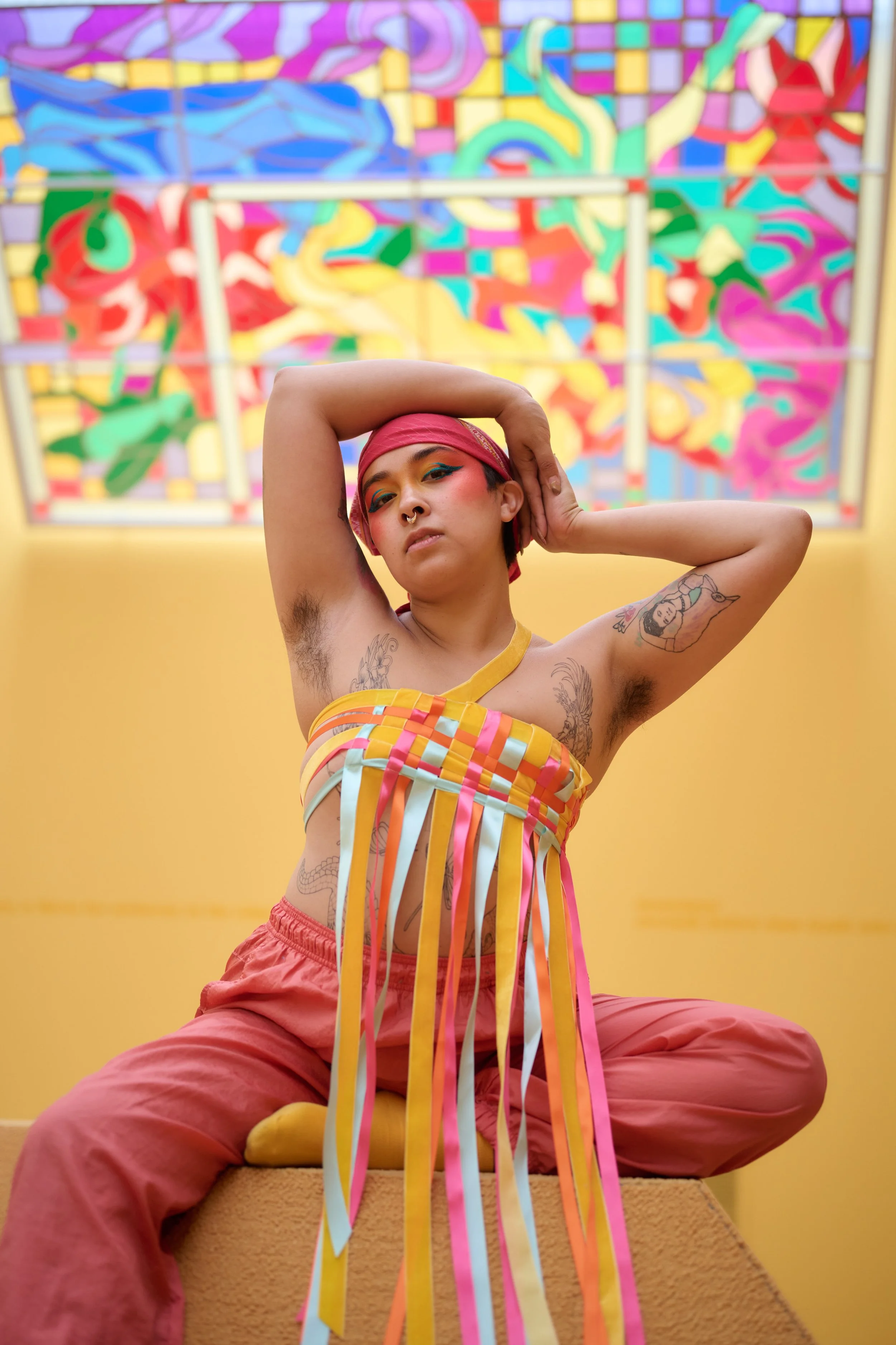 House of Kilig performance at Henry Art Gallery (2024) Directed by Moonyeka in response to Raúl de Nieves's exhibit: A window to the see, a spirit star chiming in the wind of wonder…. Photo by Sung Park