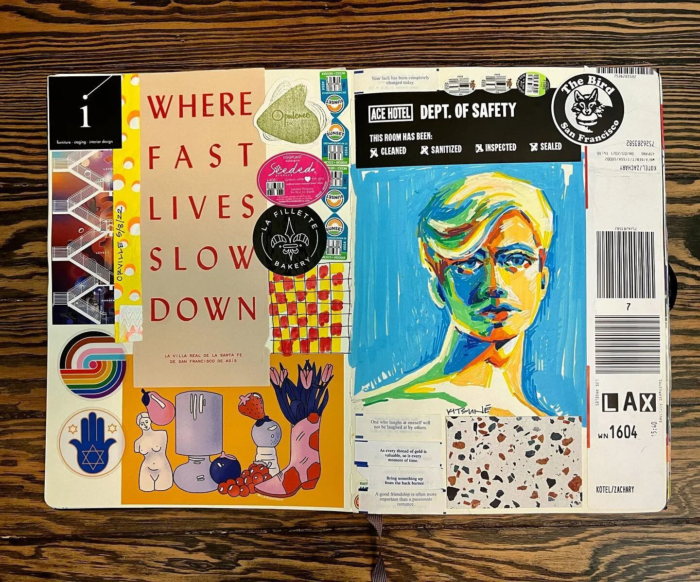 Recent sketchbook spread! 

@moleskine_arts @poscaoficial @posca_usa 

#travelart #travelartist #posca #denverartist #coloradoartist #denver #poscaart #paintpens #illustration #drawing #acrylic #collage #poscagallery #sketchbook #sketchbookspread