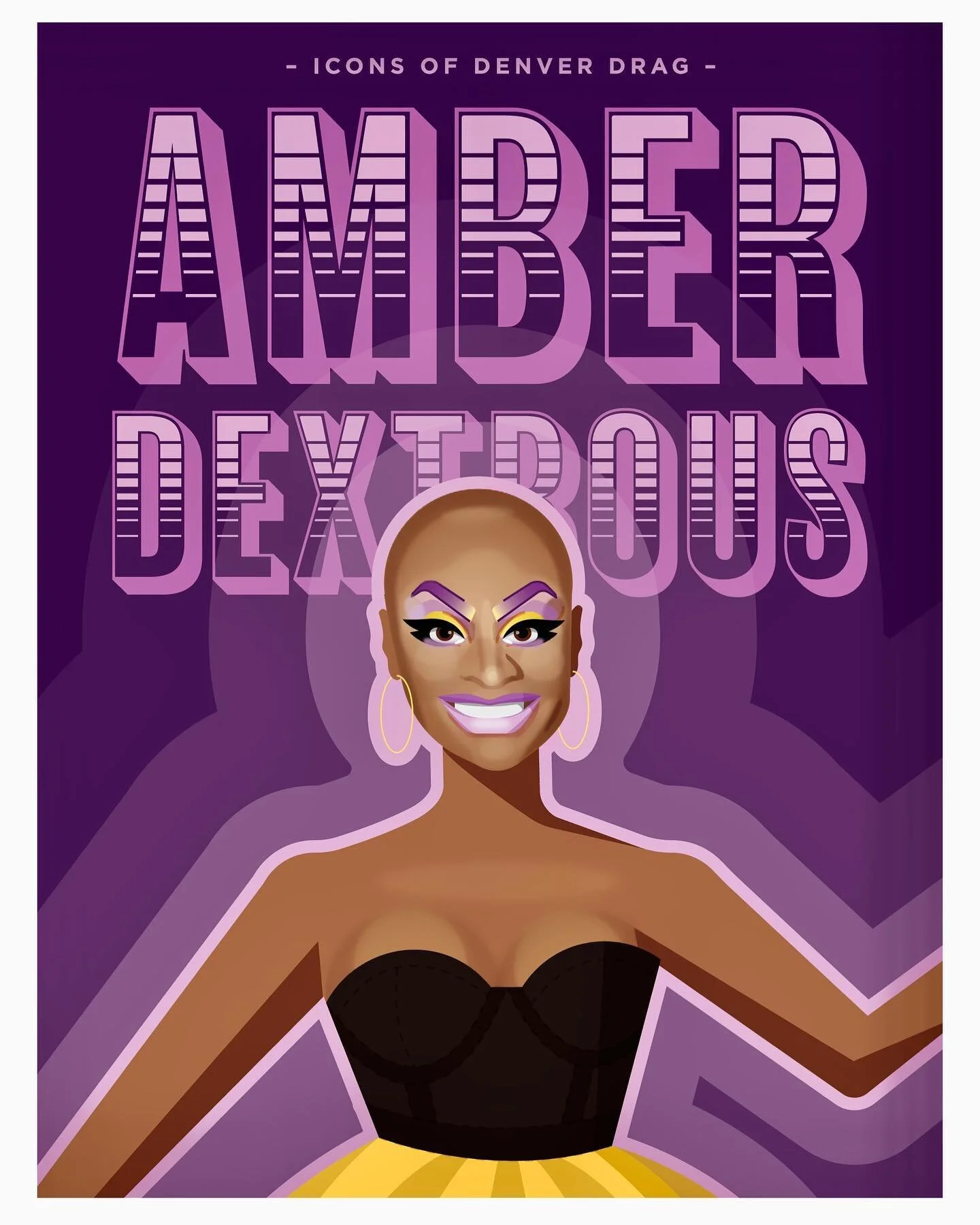 I have been doing a little series on local drag queens and figured I&rsquo;d share the art here! 

This illustration features @missamberdextrous - a true icon of contemporary Denver drag (and a very dear friend!). We stan! 

#dragart #denverdrag #dra