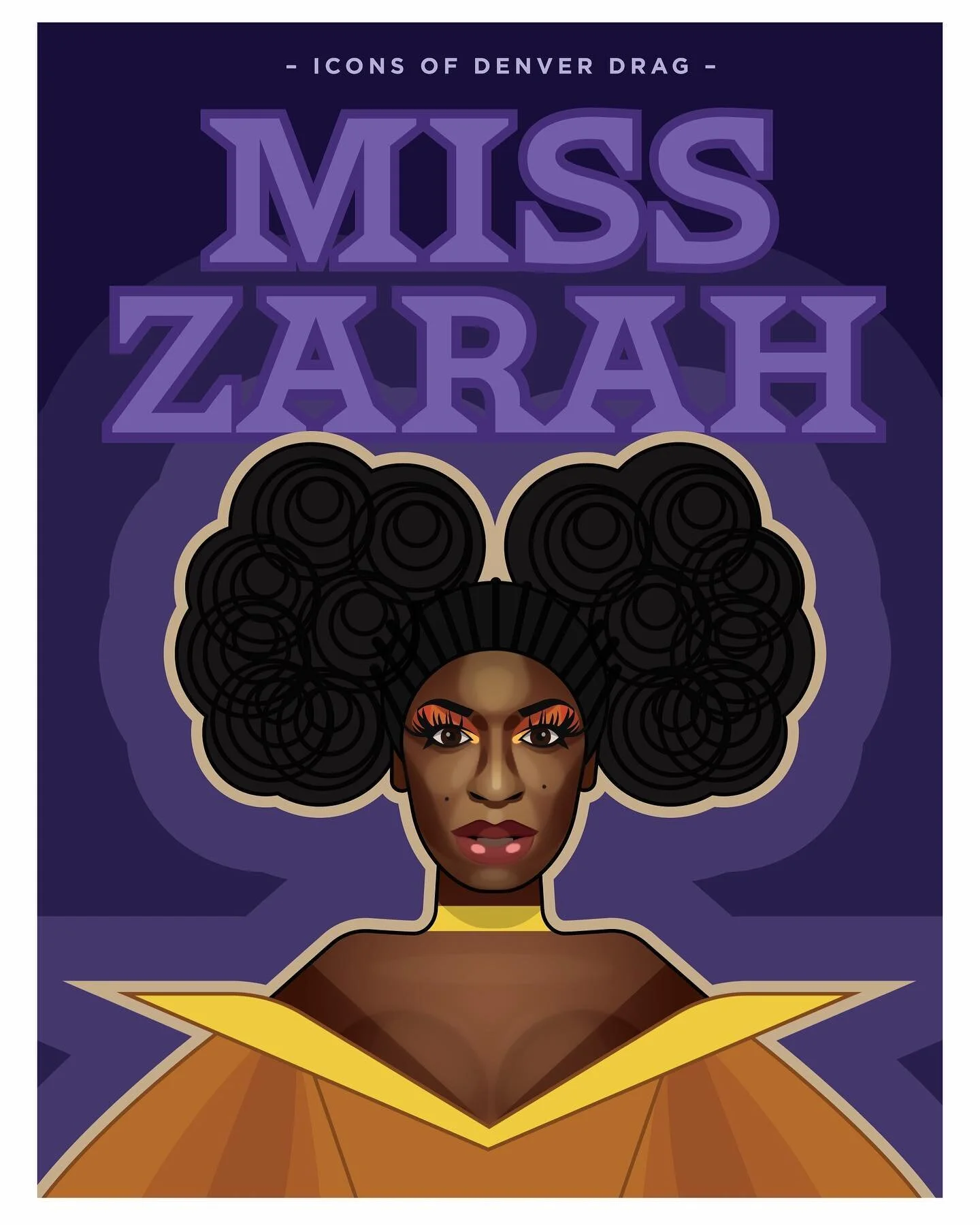 I have been doing a little series on local drag queens (partly for this year&rsquo;s power box art for @colfaxaveden and partly for fun) and figured I&rsquo;d share the art here too! 

This illustration features @heymisszarah - a true icon of contemp