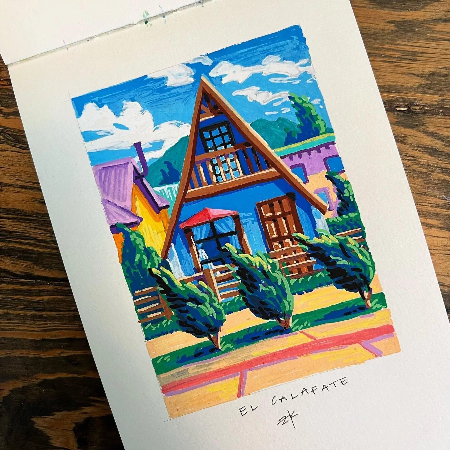 An older study of a home in El Calafate, Argentina 🇦🇷 

#travelart #travelartist #posca #denverartist #coloradoartist #argentina #patagonia #poscaart #paintpens #illustration #drawing #acrylic #elcalafate #patagoniaargentina #poscagallery