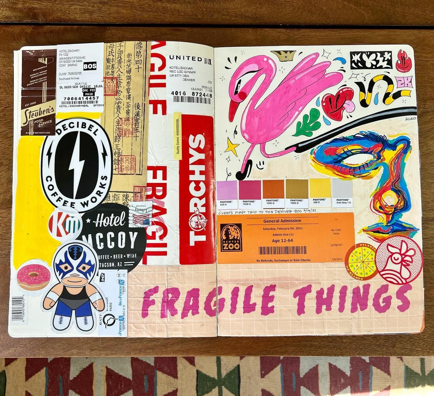 Sketchbook spread! 🎨 

@moleskine_arts @poscaoficial @posca_usa 

#travelart #travelartist #posca #denverartist #coloradoartist #denver #poscaart #paintpens #illustration #drawing #acrylic #collage #poscagallery #sketchbook #sketchbookspread