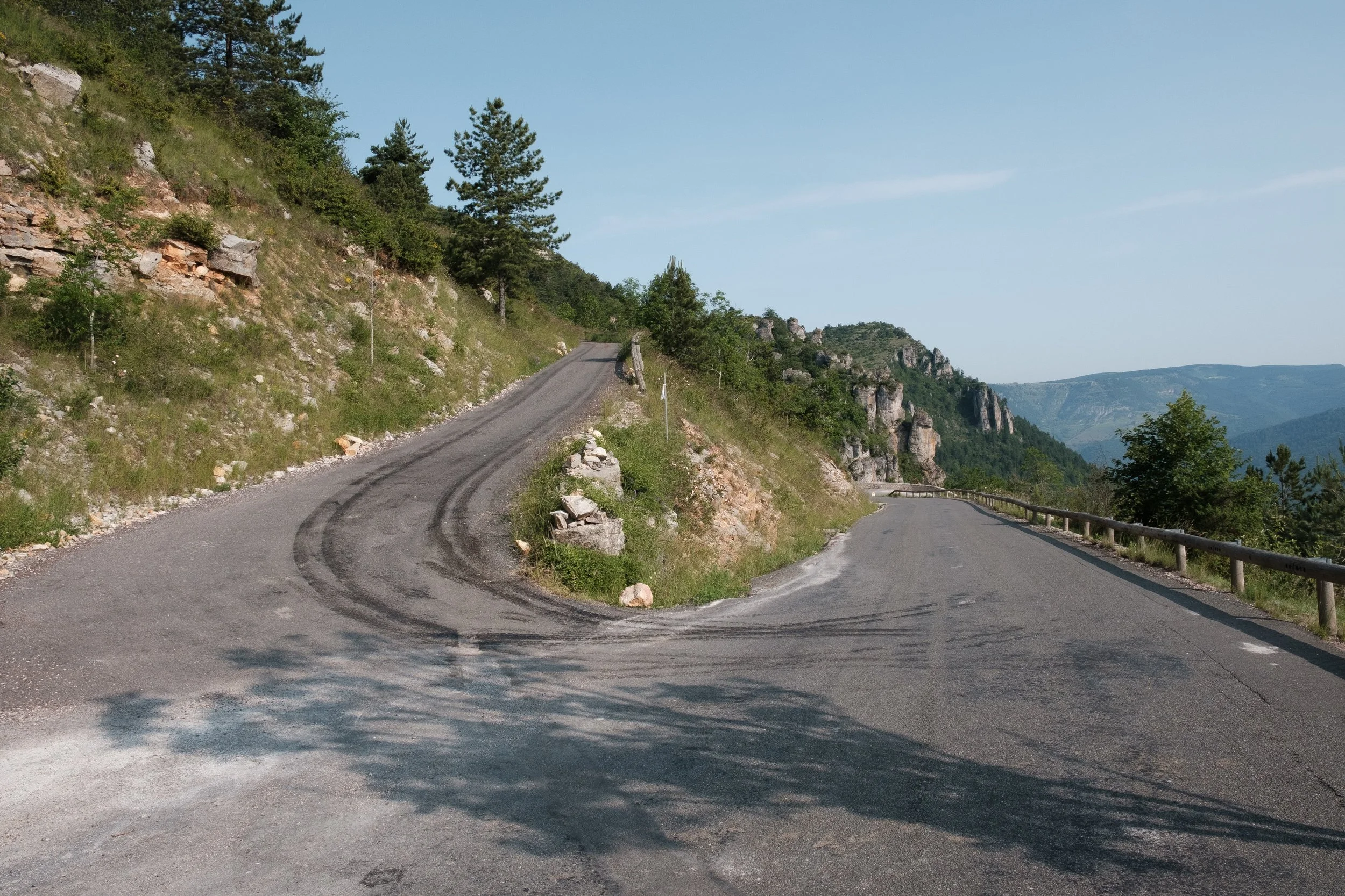 Mountain road in Lozère South France 