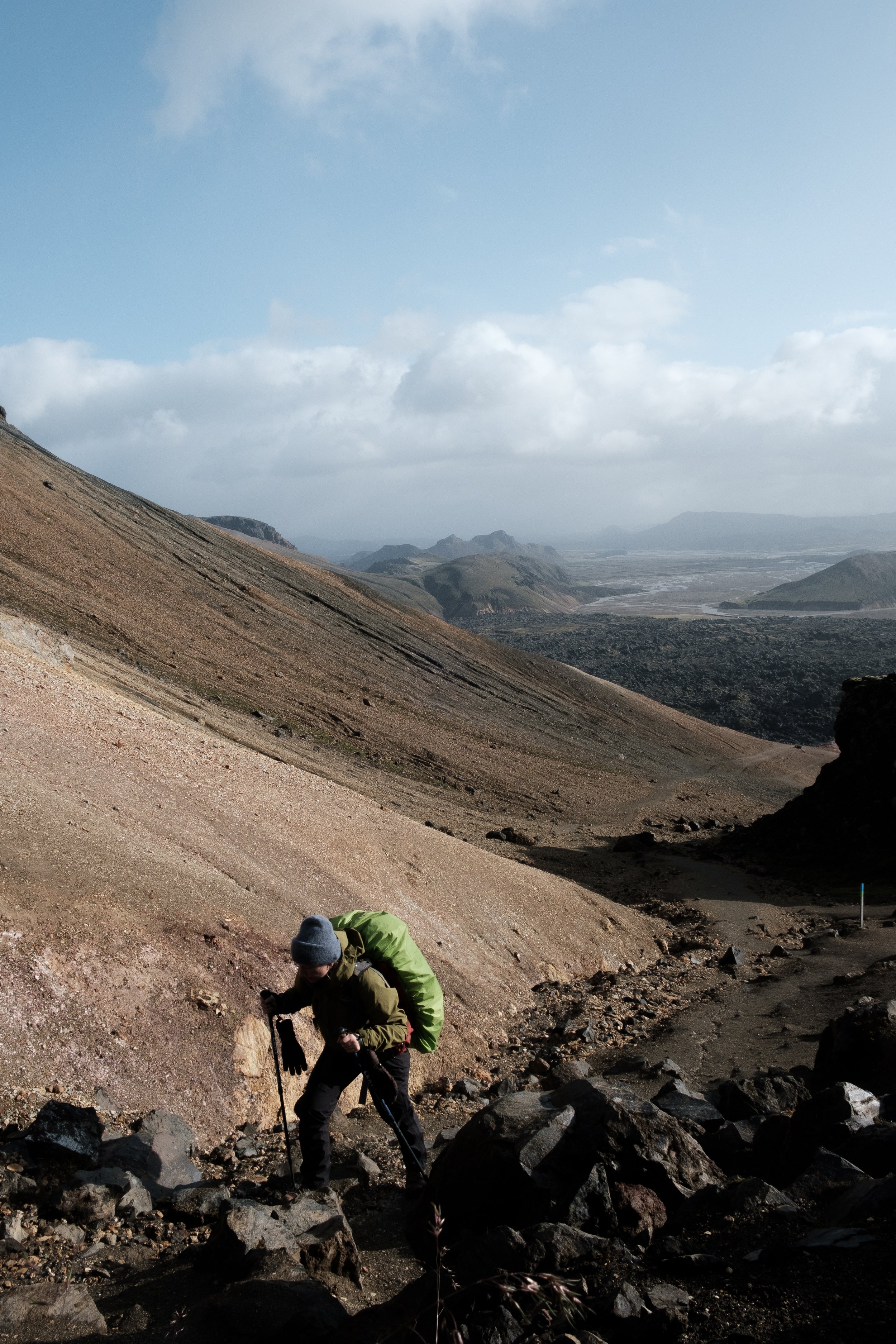 Woman hiking in Iceland
