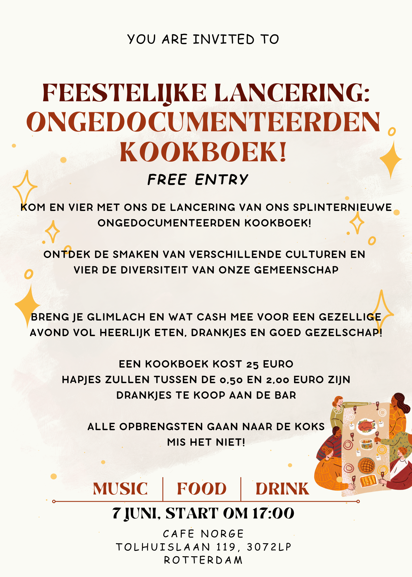 Uitnodiging Kookboek Launch Party
