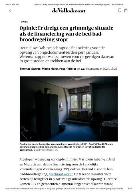 Volkskrant OPINIE: grimmige situatie dreigt