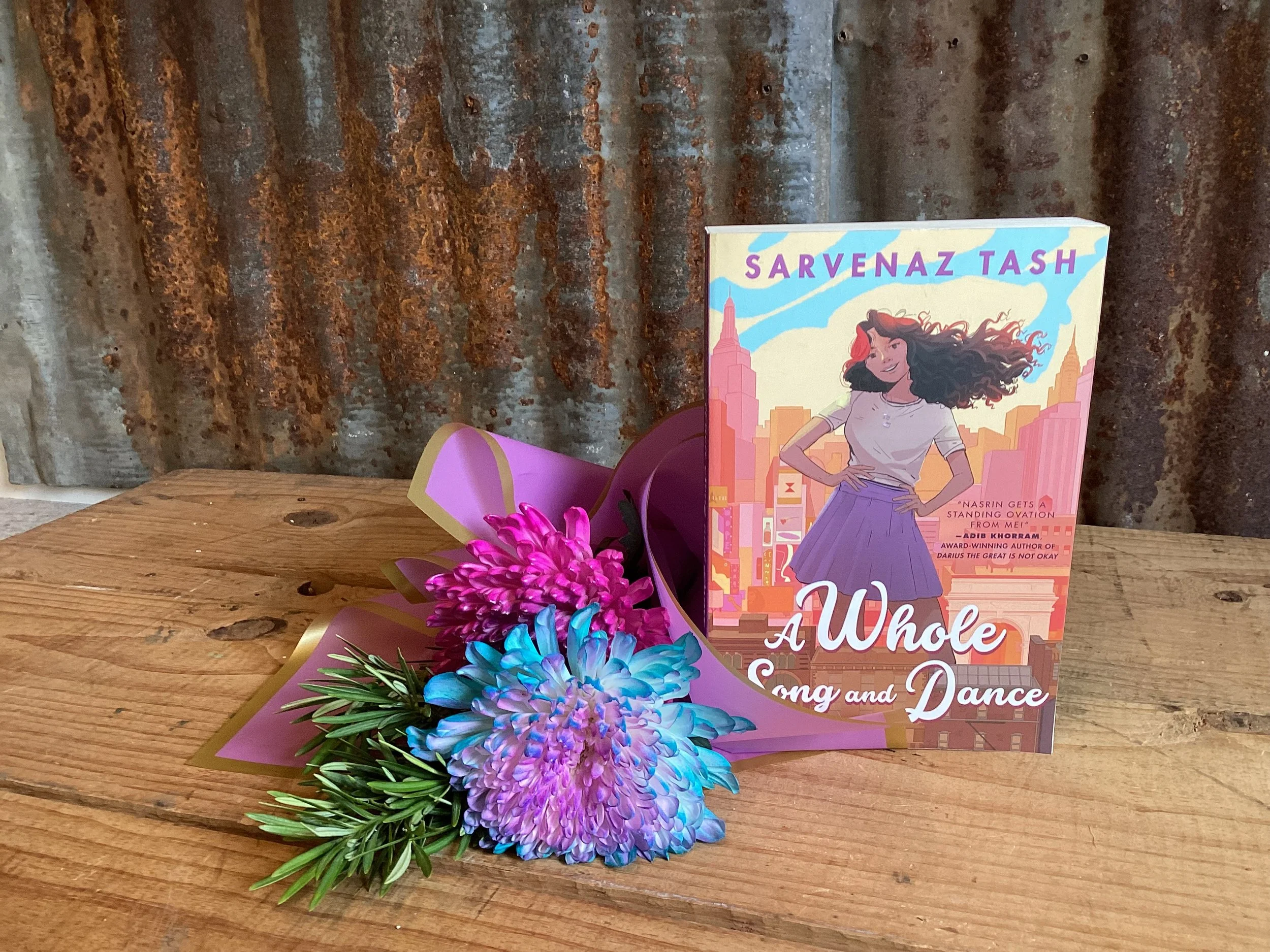 "A Whole Song and Dance" bouquet and book