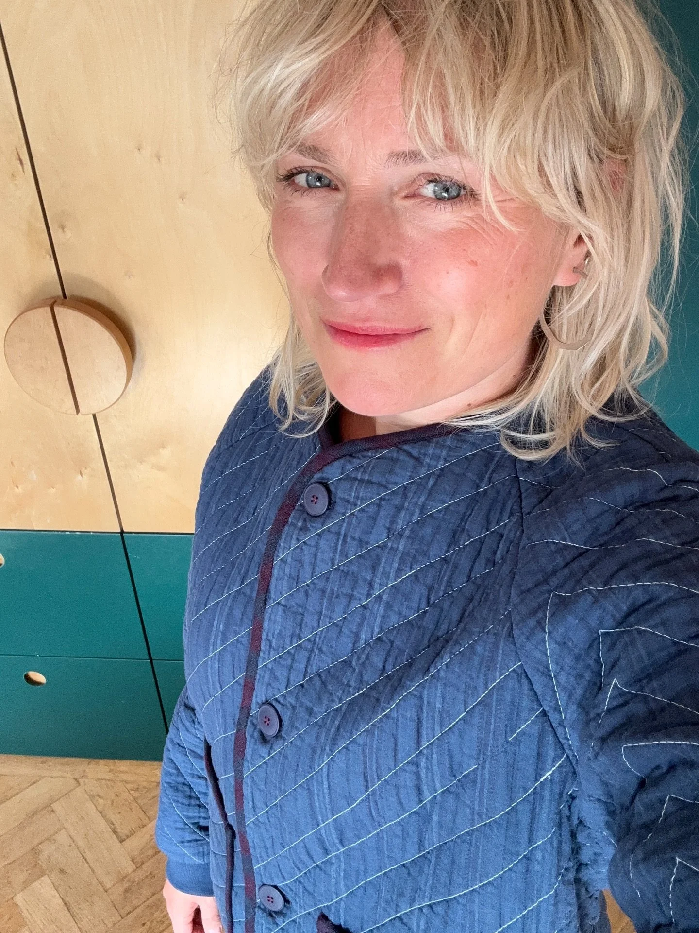 Just a little reminder that there are some cosy over dyed quilted bedspread jackets on the website. Perfect for the autumnal nip in the air right now. 

Seeing as I&rsquo;m a one woman show over here, not only do I sew these, I also have to be the mo