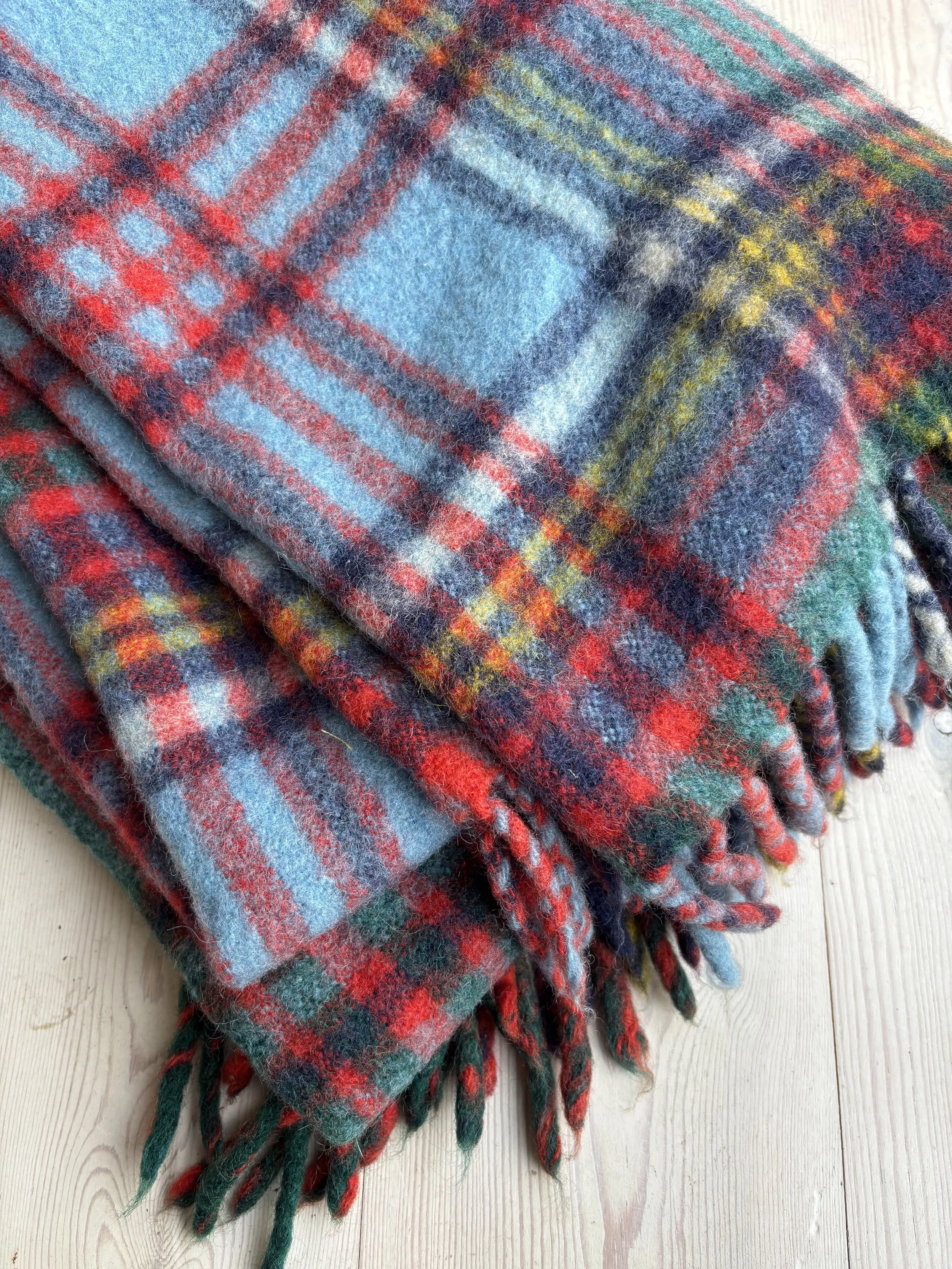 Women's Sky blue/navy/red Blanket Jacket - made to order