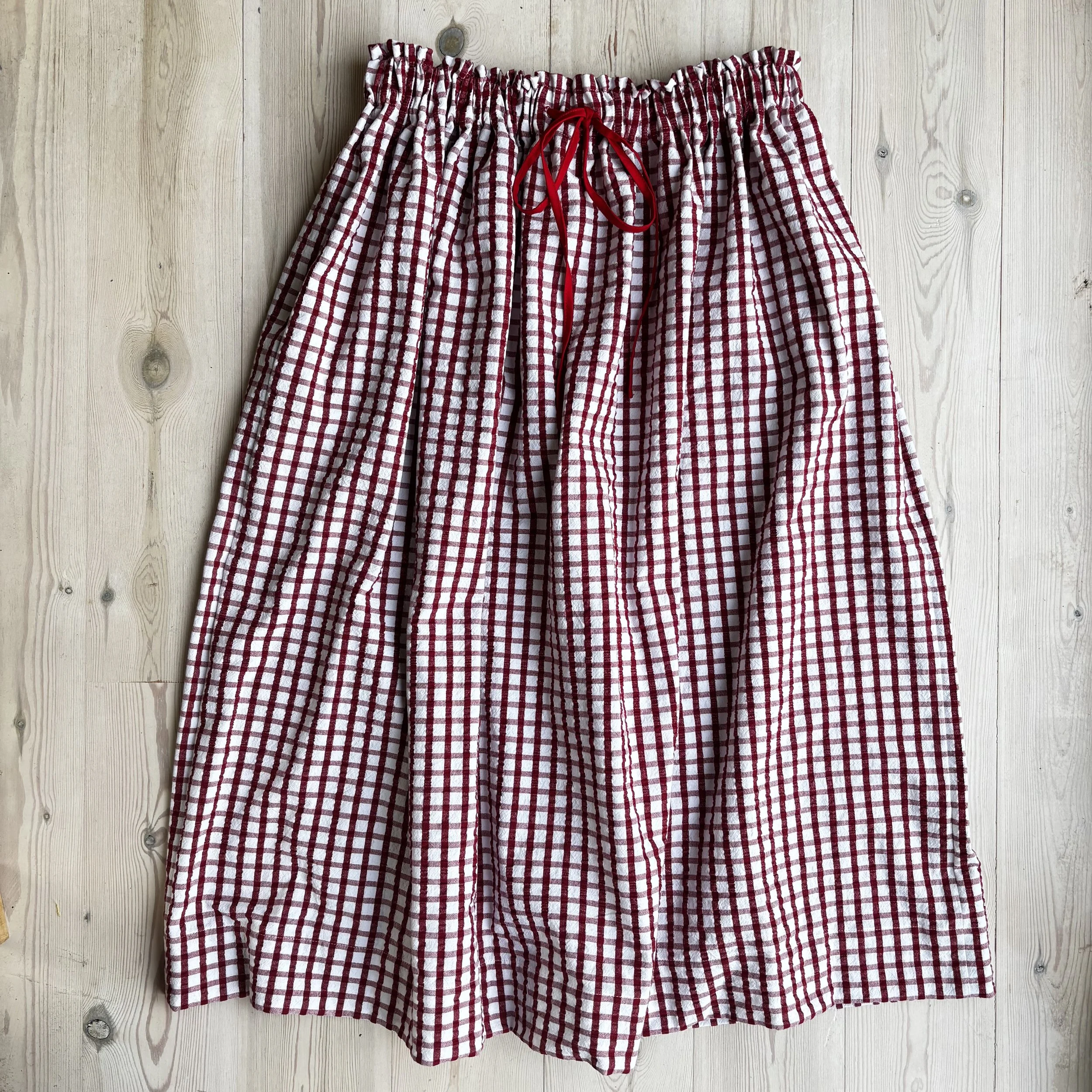 One off women's Picnic gathered skirt - Red check