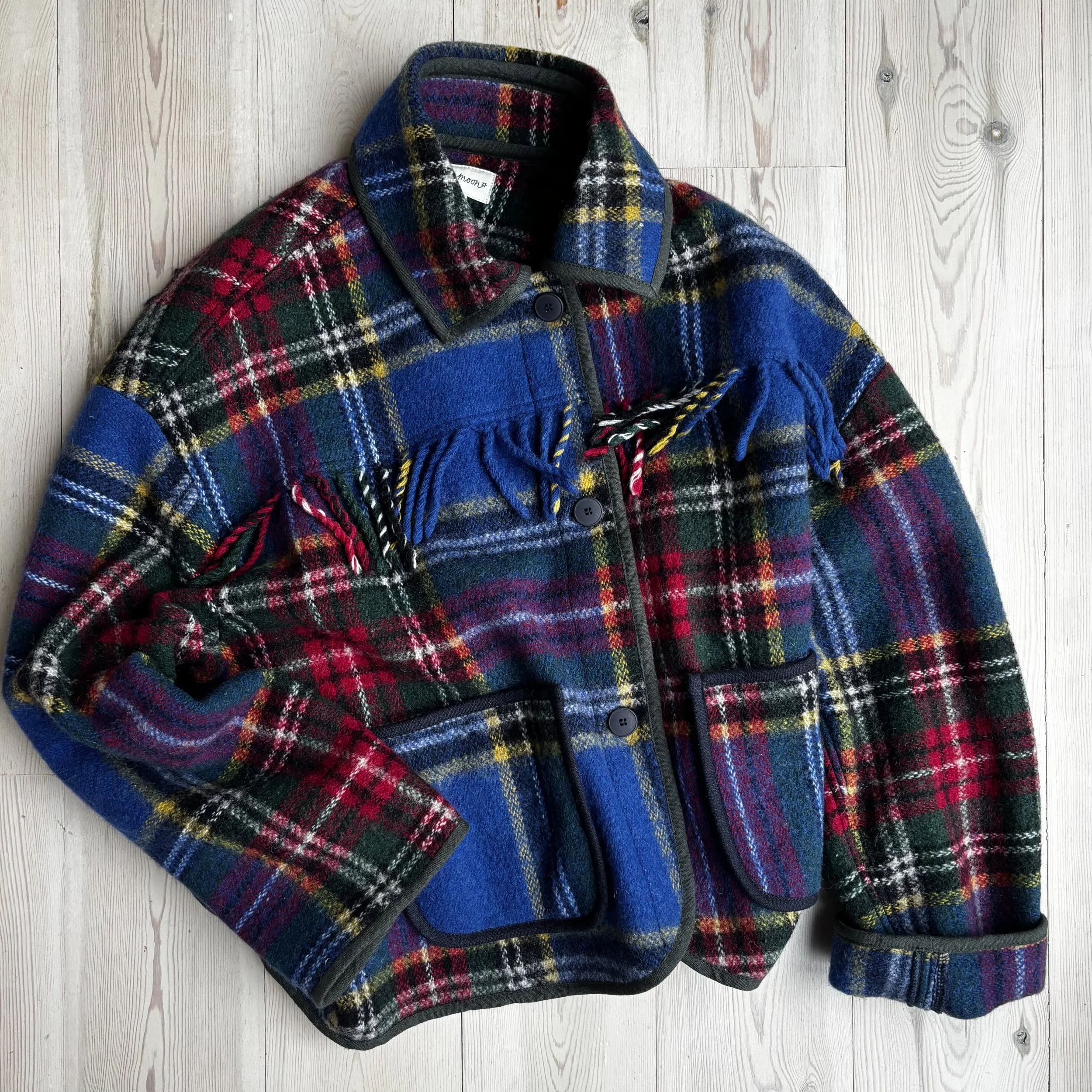 Women's Royal blue multi Blanket Jacket - Medium