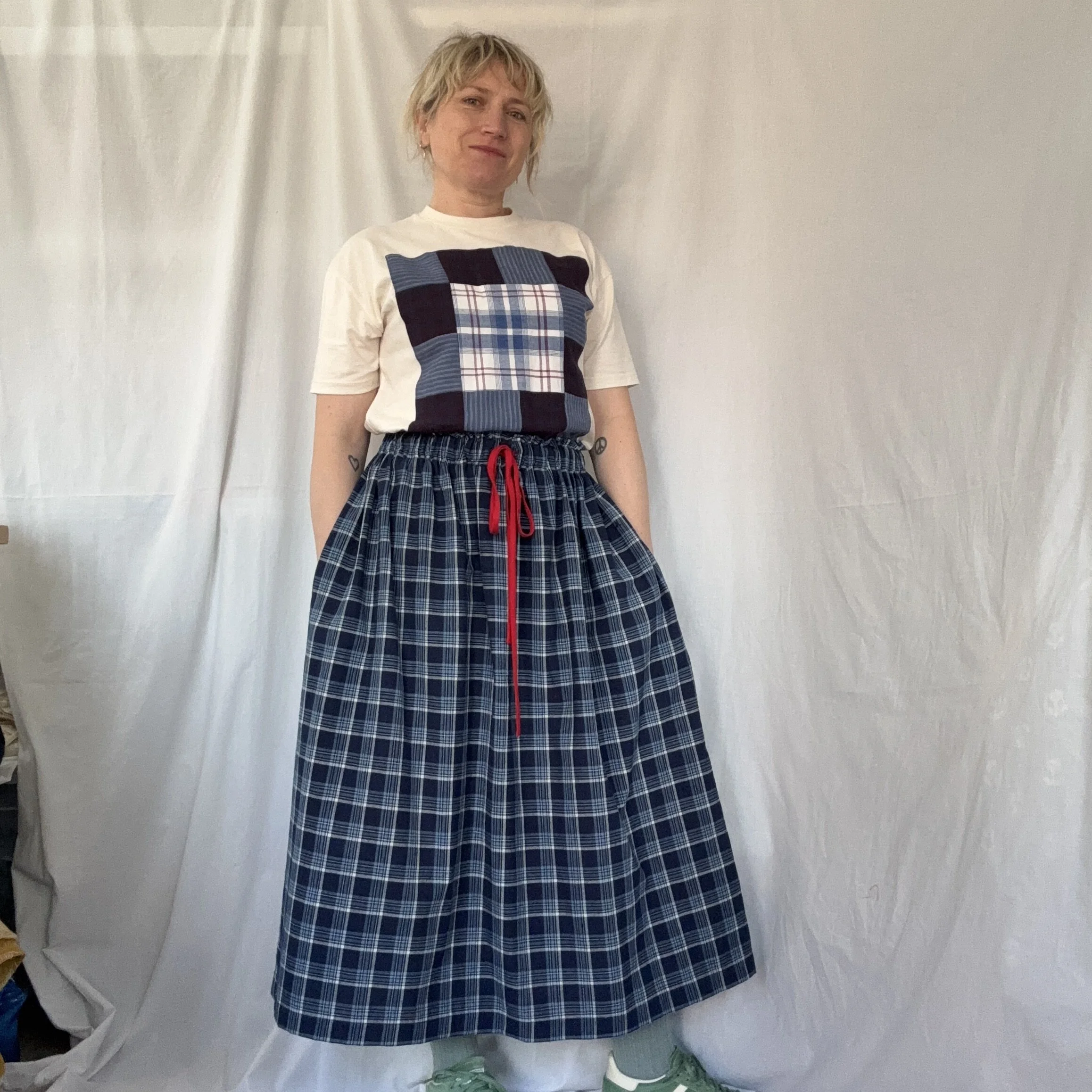 Women's Picnic gathered skirt - Indigo blues