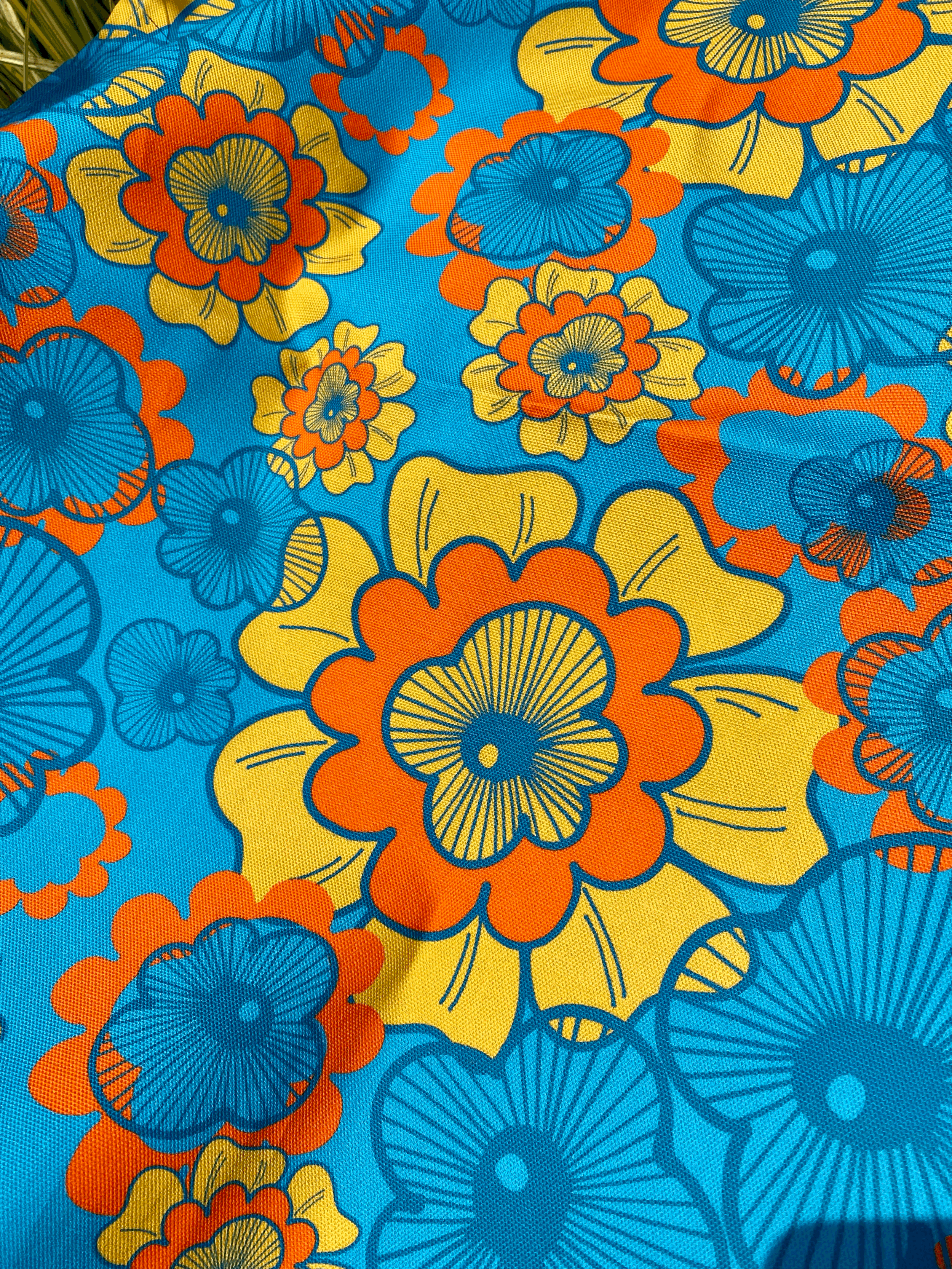 Sally Tettersell Designs Summer of love flower power retro 1970's inspired Tea Towel